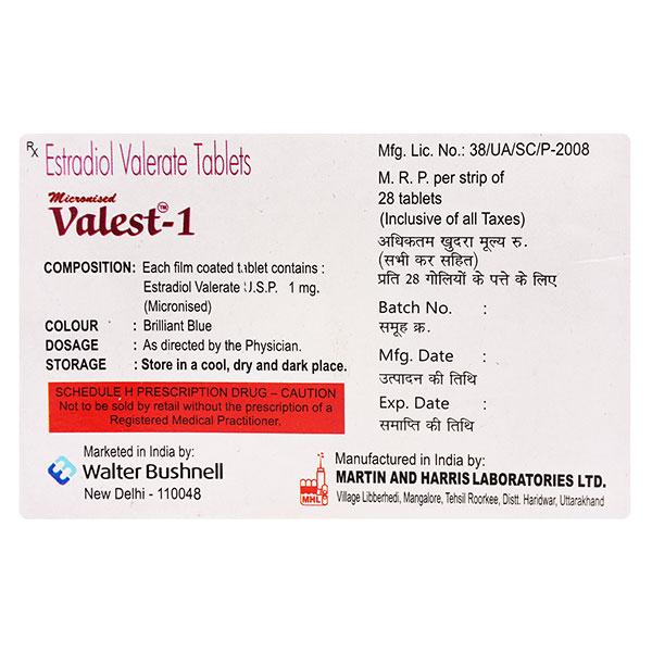 Valest 1mg Tablet 28'S - Global Surgicals