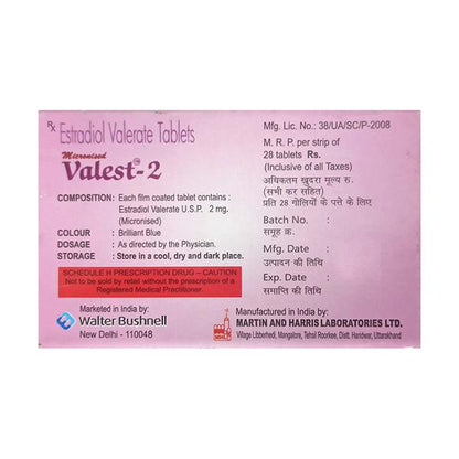 Valest 2 Tablet 28'S - Global Surgicals