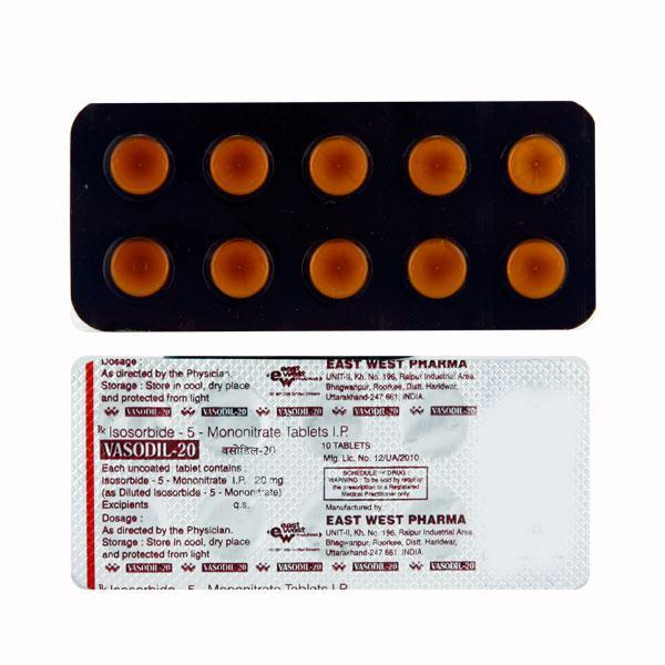 Vasodil 20mg Tablet 10'S - Global Surgicals