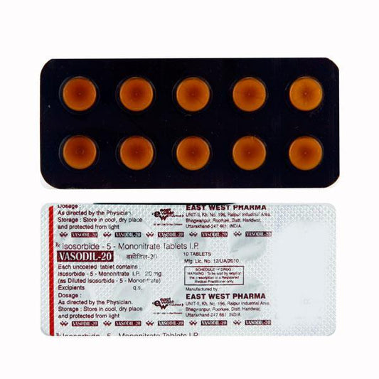 Vasodil 20mg Tablet 10'S - Global Surgicals