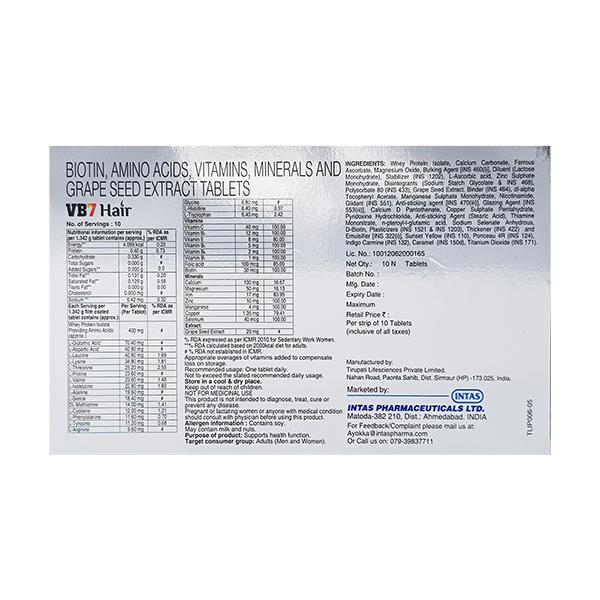 VB7 Hair Tablet 10'S - Global Surgicals