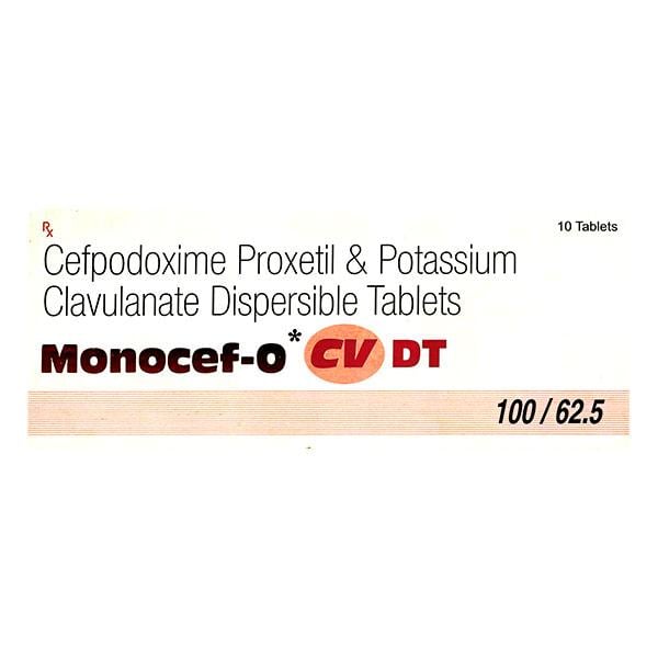 Monocef O CV DT 100/62.5mg Tablet 10'S