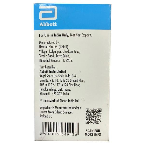 Velpaclear 400/100mg Tablet 28'S - Global Surgicals