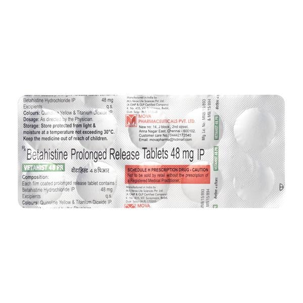 VETAHIST 48 PR Tablet 10's - Global Surgicals