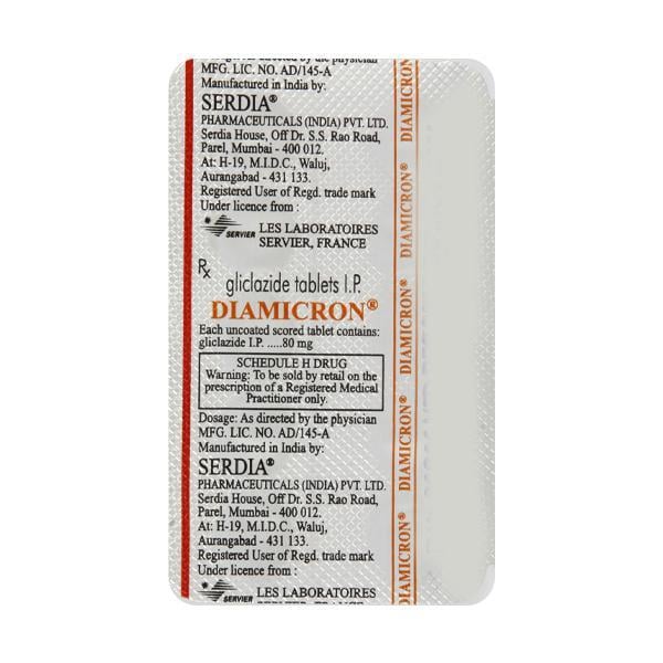 Diamicron 80mg Tablet 10'S