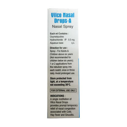 VILCO NASAL DROPS A Nasal Spray 10ml - Global Surgicals