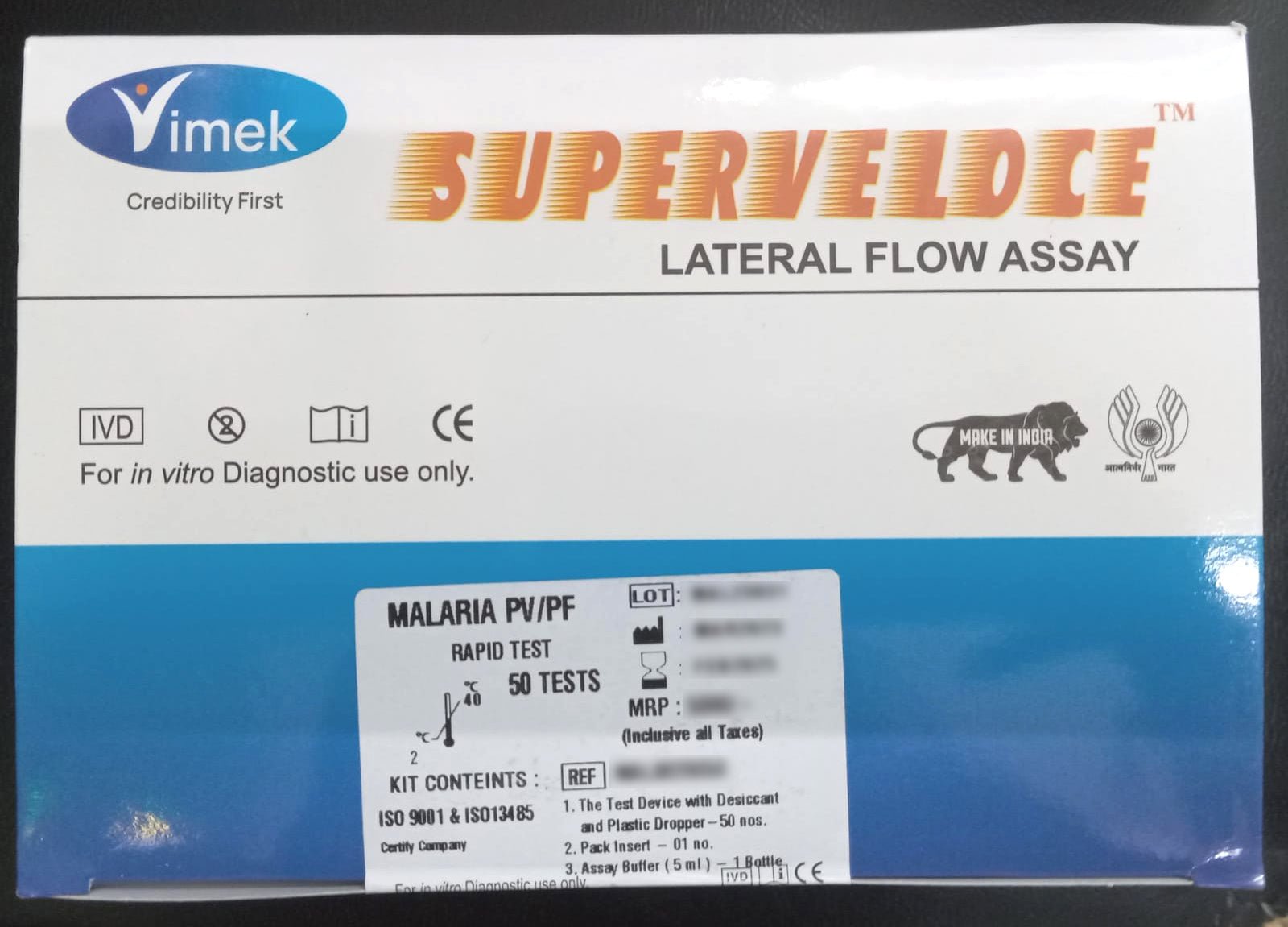 Vimek Malaria PV/PF Rapid Card - Global Surgicals