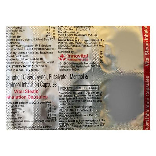 VITAL STEAM Inhalation Capsule 10's - Global Surgicals