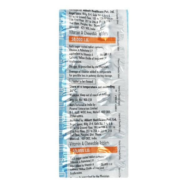 Vitamin A Chew Tablet 10'S - Global Surgicals