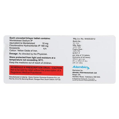 Vitaresp FX 180mg Tablet 10'S - Global Surgicals