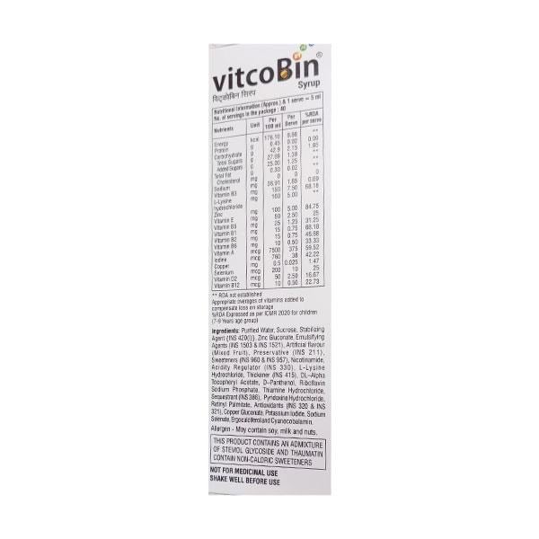VITCOBIN MIXED FRUIT FLAVOUR Syrup 200ml - Global Surgicals