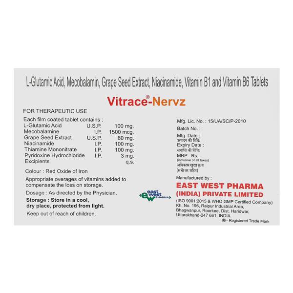 Vitrace Nervz Tablet 10'S - Global Surgicals