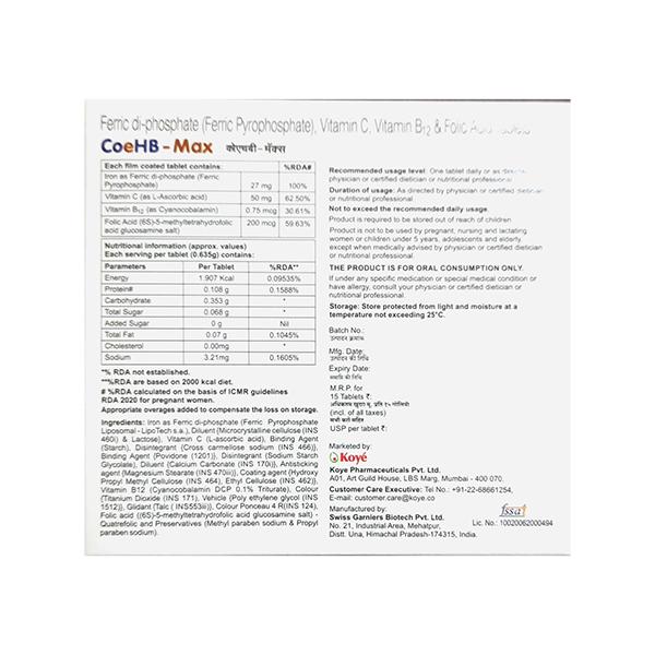 COEHB MAX Tablet 15's