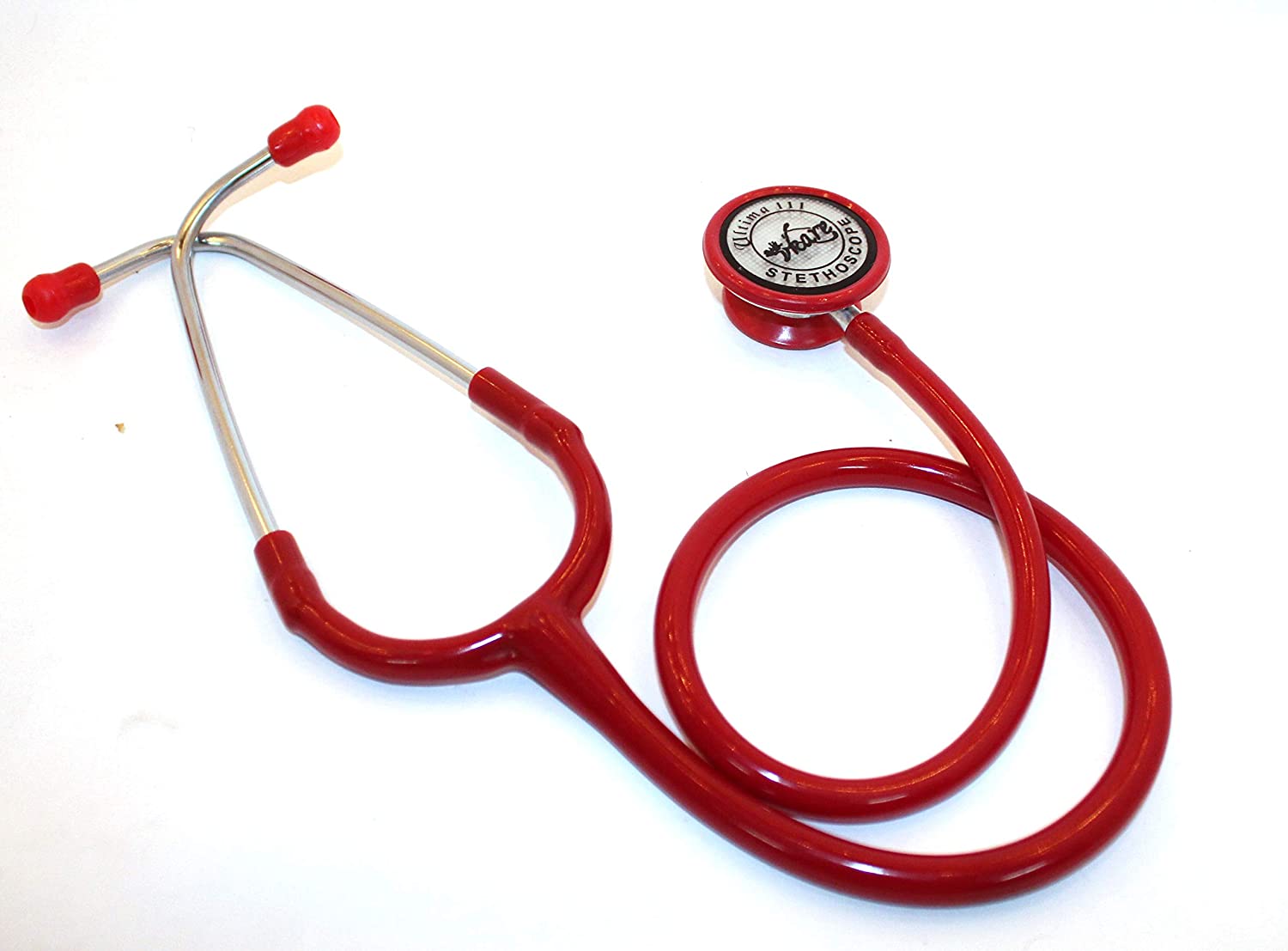 VKare Stainless Steel Ultima 111 Stethoscope - Red Tube (VKB0001) - Global Surgicals