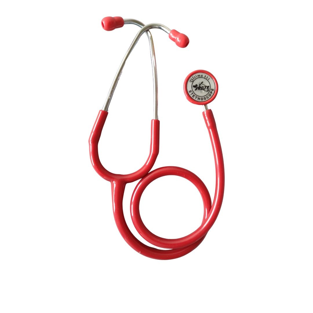 VKare Stainless Steel Ultima PS Pediatric Stethoscope - Red (VKB0003) - Global Surgicals