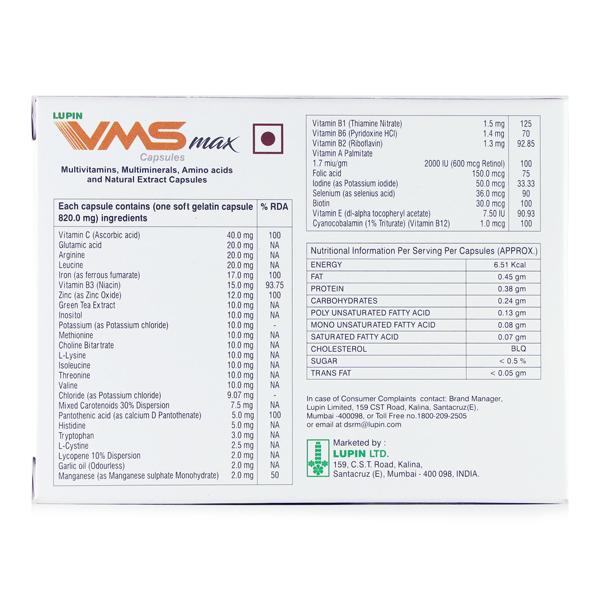 VMS MAX Capsule 10's - Global Surgicals