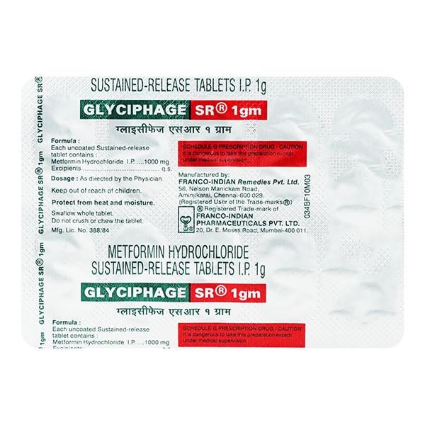 Glyciphage SR 1gm Tablet 10'S