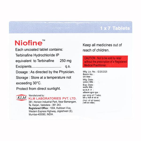 Niofine 250mg Tablet 7'S