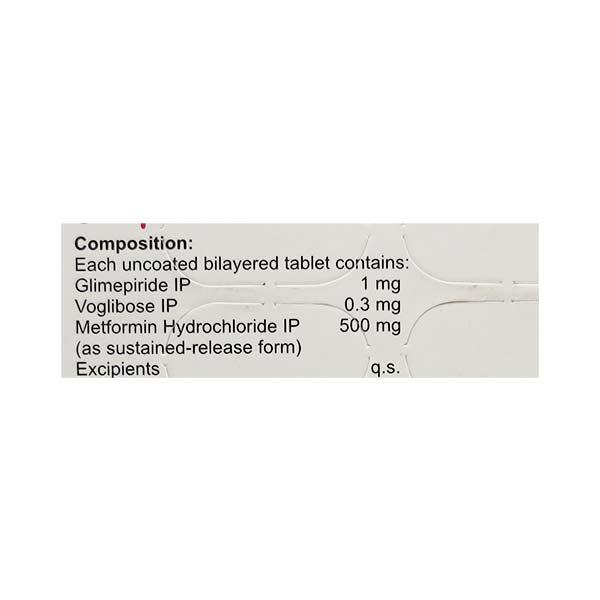 Glimipack MV 1/500/0.3mg Tablet 10'S