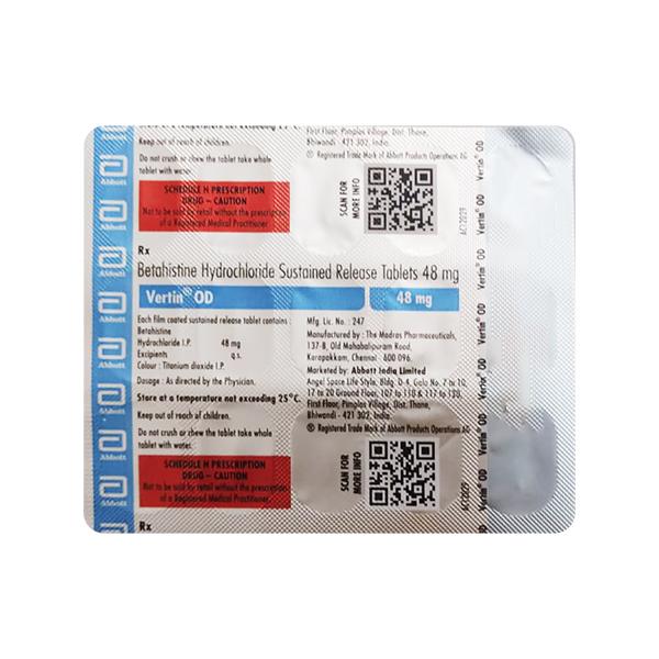 VERTIN OD 48mg Tablet 15's
