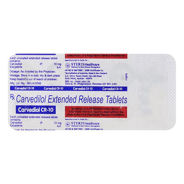 CARVEDIOL CR 10 Tablet 10's