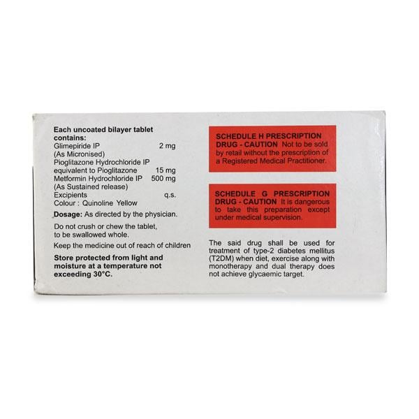 Glimser P 2/500/15mg Tablet 15'S