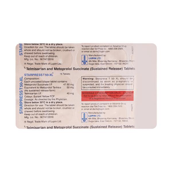 STARPRESS T XL 50mg Tablet 15's
