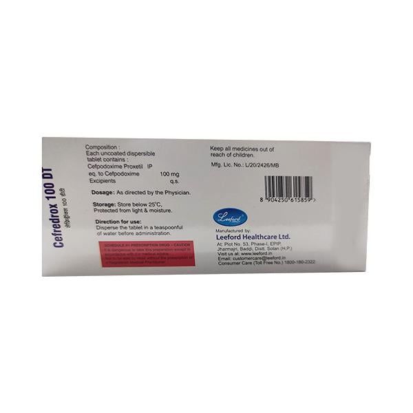 CEFREDROX 100 DT Tablet 10's