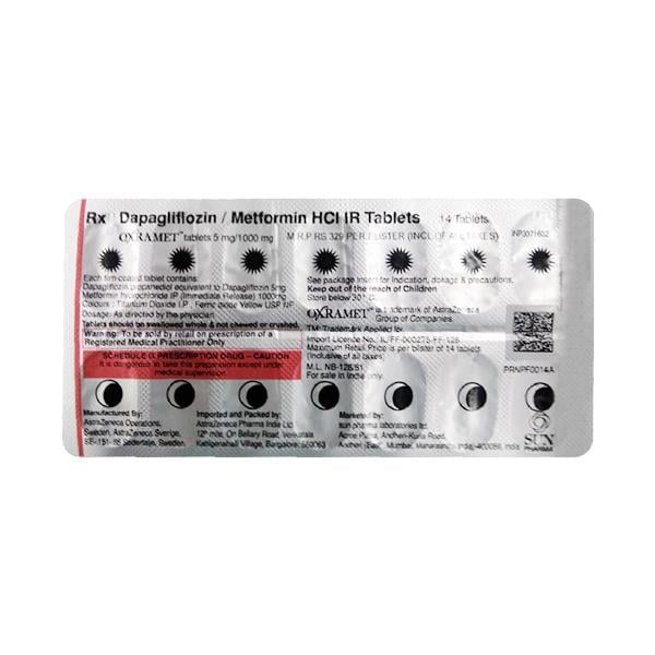 Oxramet 5/1000Mg Tablet 14's