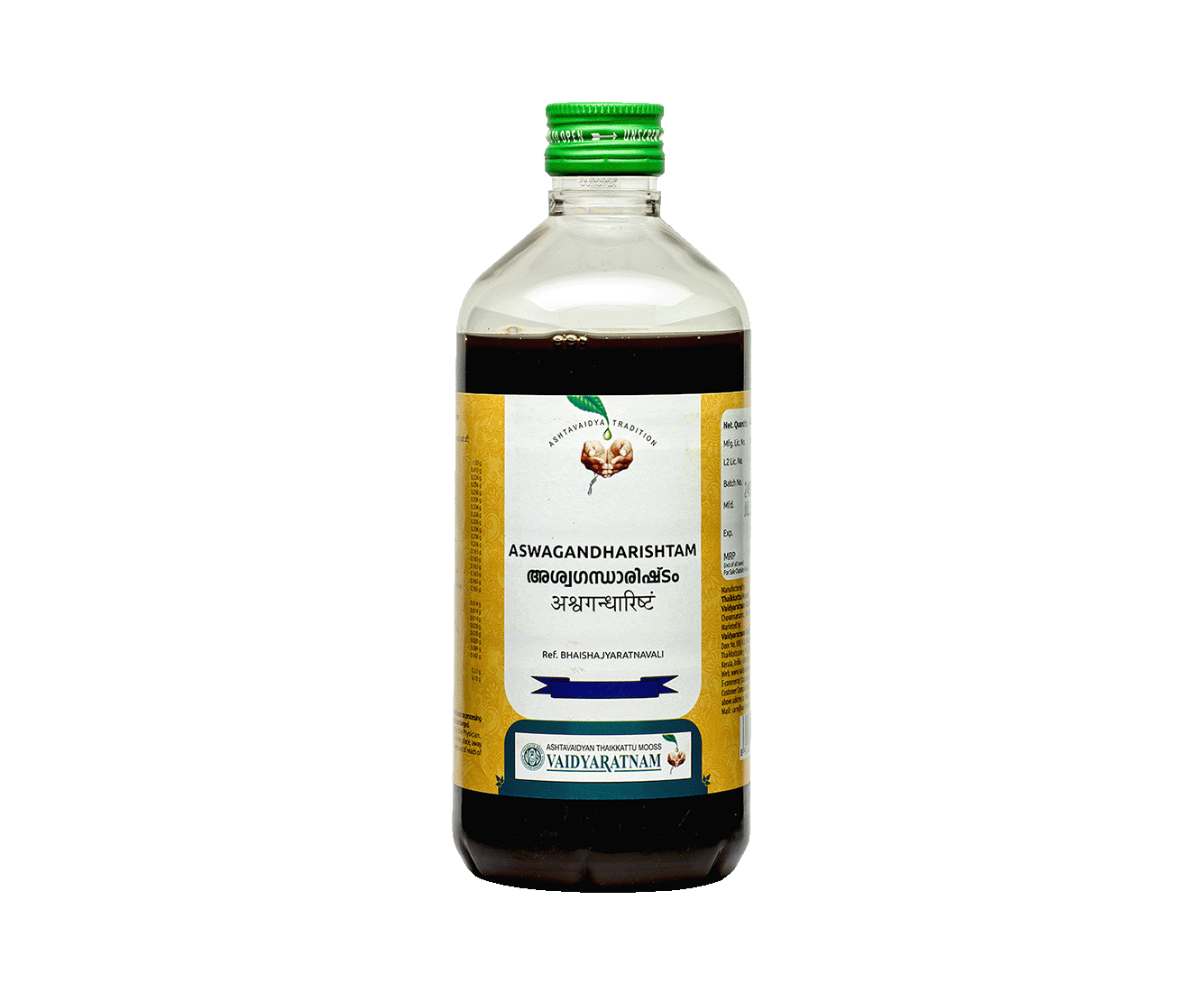 Aswagandharishtam 450 ml - Vaidyaratnam Ayurveda