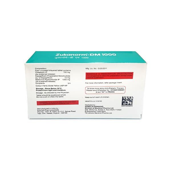 ZUKANORM DM 1000 Tablet 10's