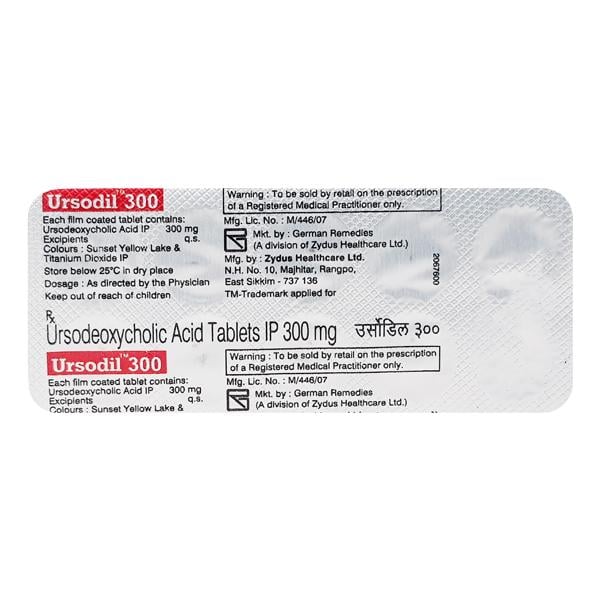 Ursodil 300mg Tablet 10'S