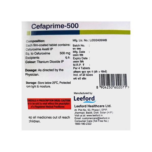 CEFAPRIME 500 Tablet 4's