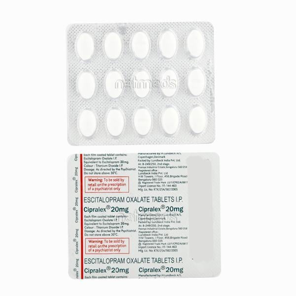 Cipralex 20mg Tablet 15'S
