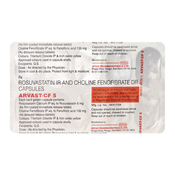 Arvast CF 5mg Capsule 10'S