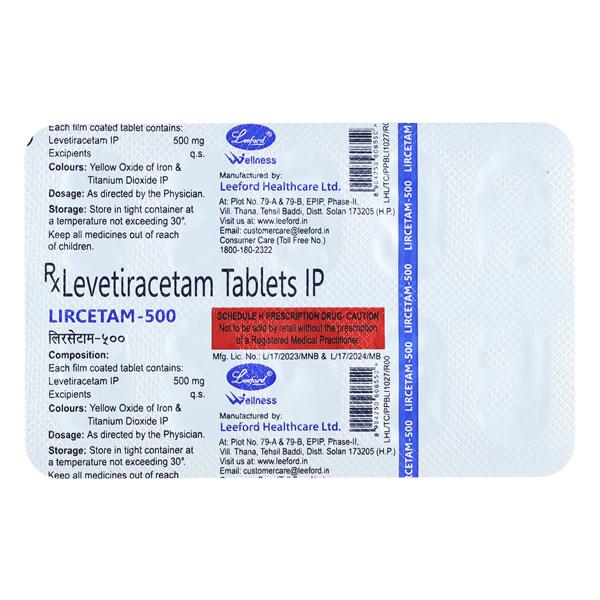 Lircetam 500mg Tablet 10'S