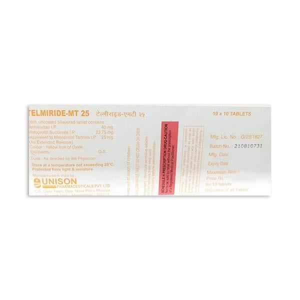 Telmiride MT 25mg Tablet 10'S