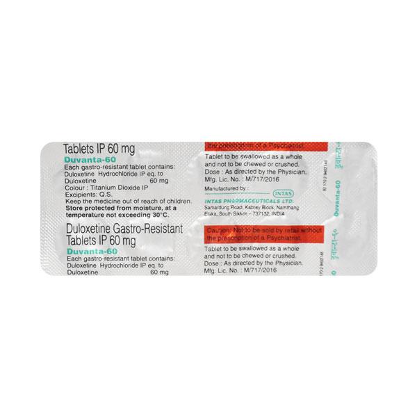 Duvanta 60mg Tablet 10'S