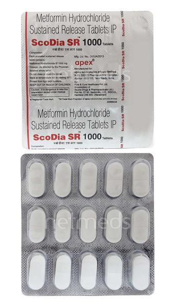 Scodia SR 1000mg Tablet 15'S