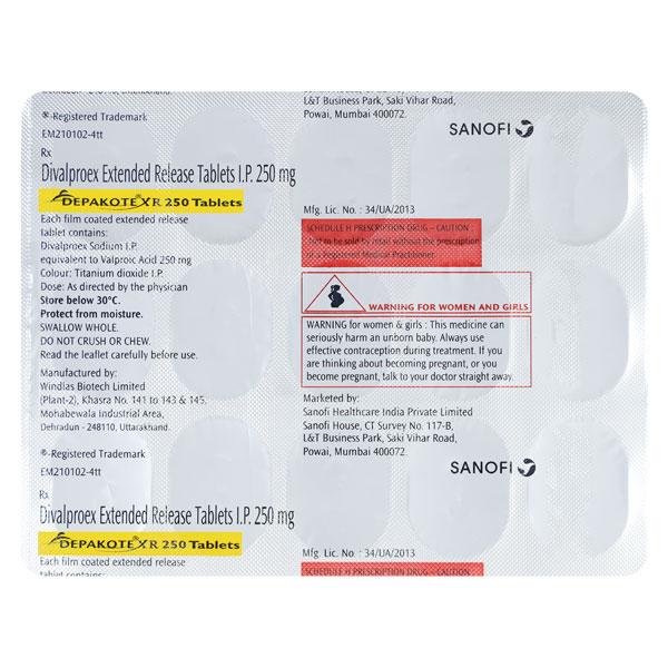 Depakote XR 250mg Tablet 15'S