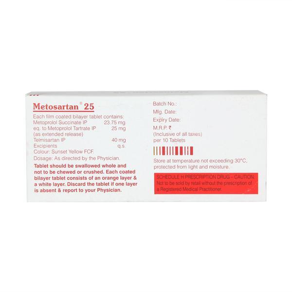 Metosartan 25mg Tablet 10'S