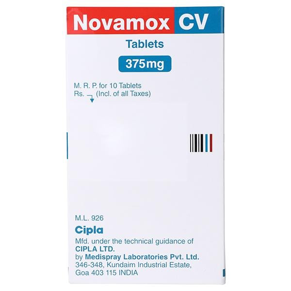 Novamox CV 375mg Tablet 10'S