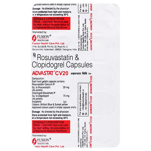 ADVASTAT CV 20mg Capsule 10's
