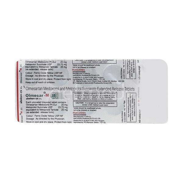 Olmesar M 25mg Tablet 10'S