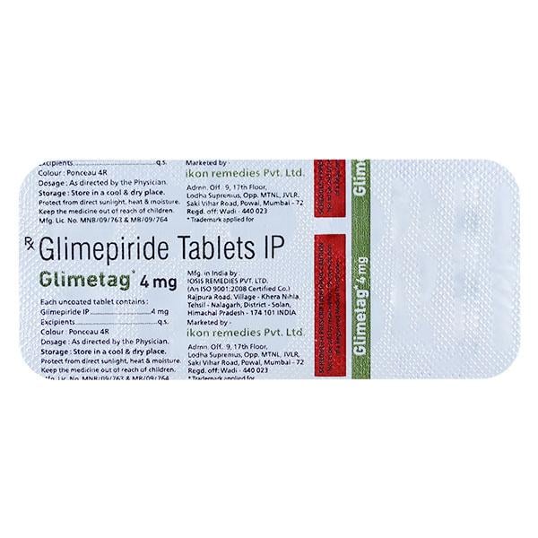 GLIMETAG 4 MG Tablet 10's
