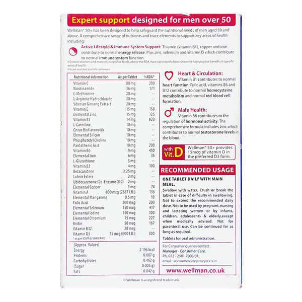 WELLMAN 50 + Tablet 30's - Global Surgicals