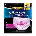 Whisper Super Absorbent Period Panty Medium-Large 6 Count