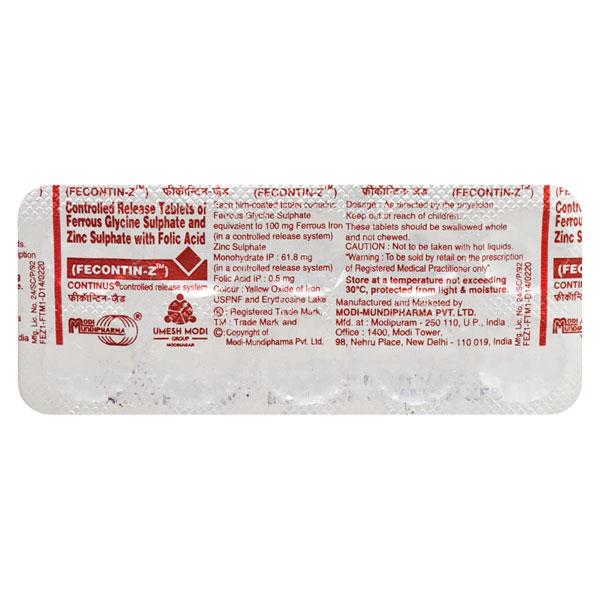 Fecontin Z Tablet 10'S