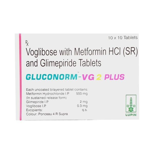 Gluconorm VG Plus 2mg Tablet 10'S
