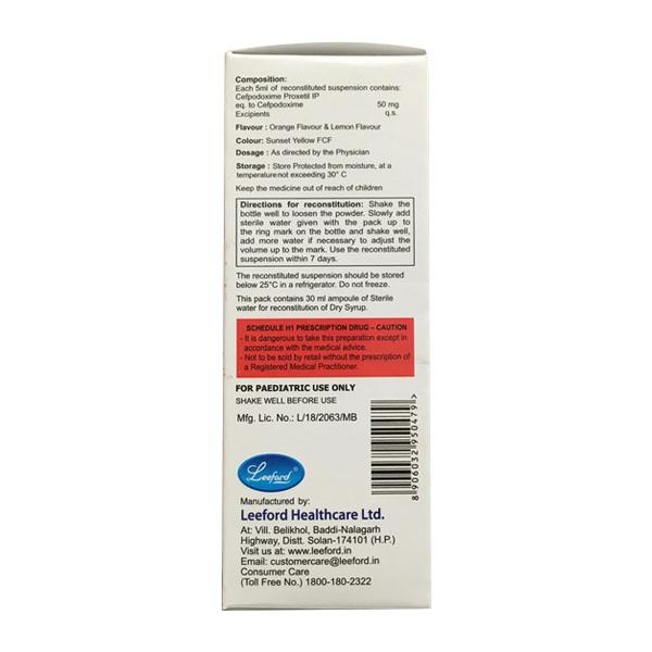 CEFREDROX 50 LEMON & ORANGE FLAVOUR Oral Suspension 30ml